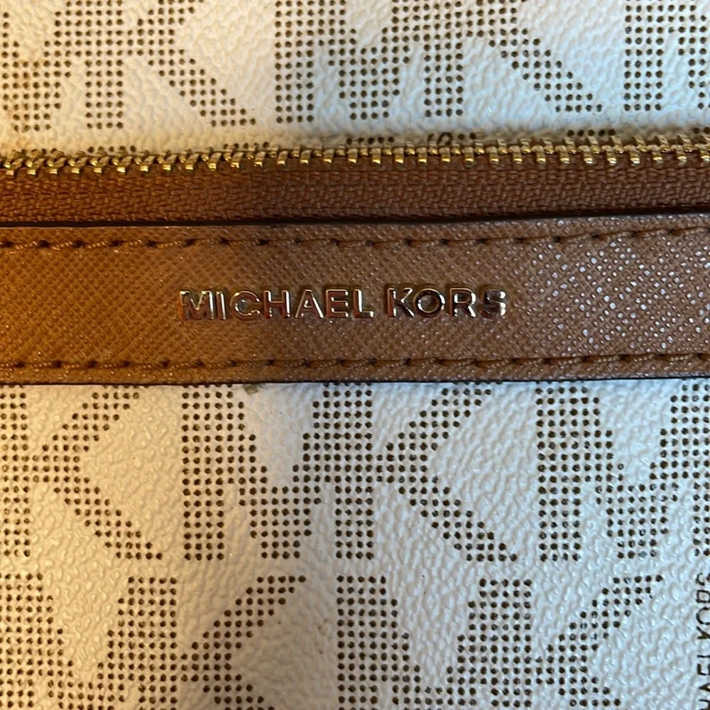 MICHAEL KORS SIGNATURE MK MEDIUM SIZE MORGAN MESSENGER CROSSBODY BAG VANILLA